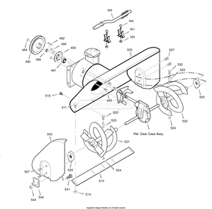 Auger Housing Diagram and Parts List for C950-52848-0 (1695561)(2008) Briggs and Stratton Snow Blower